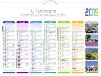 calendrier publicitaire made in France 4 saisons