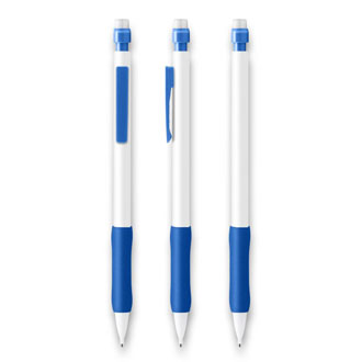 stylo personnalisable bic matic grip metallic blanc  bleu